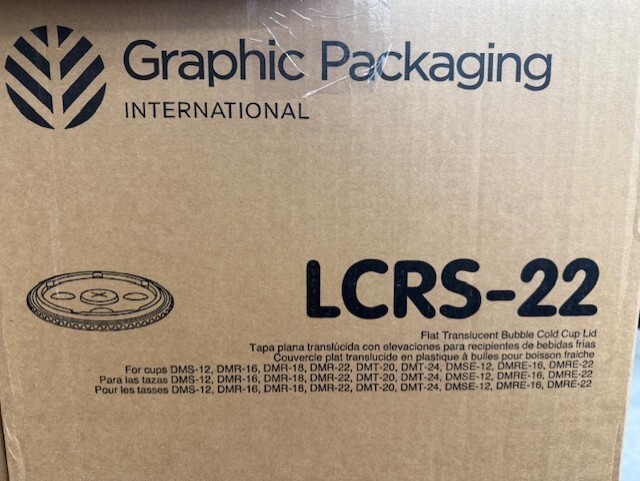 GRAPHIC PACKAGING INTL CASE 2400 LCRS-22 TRANSLUCENT COLD CUP Round LID