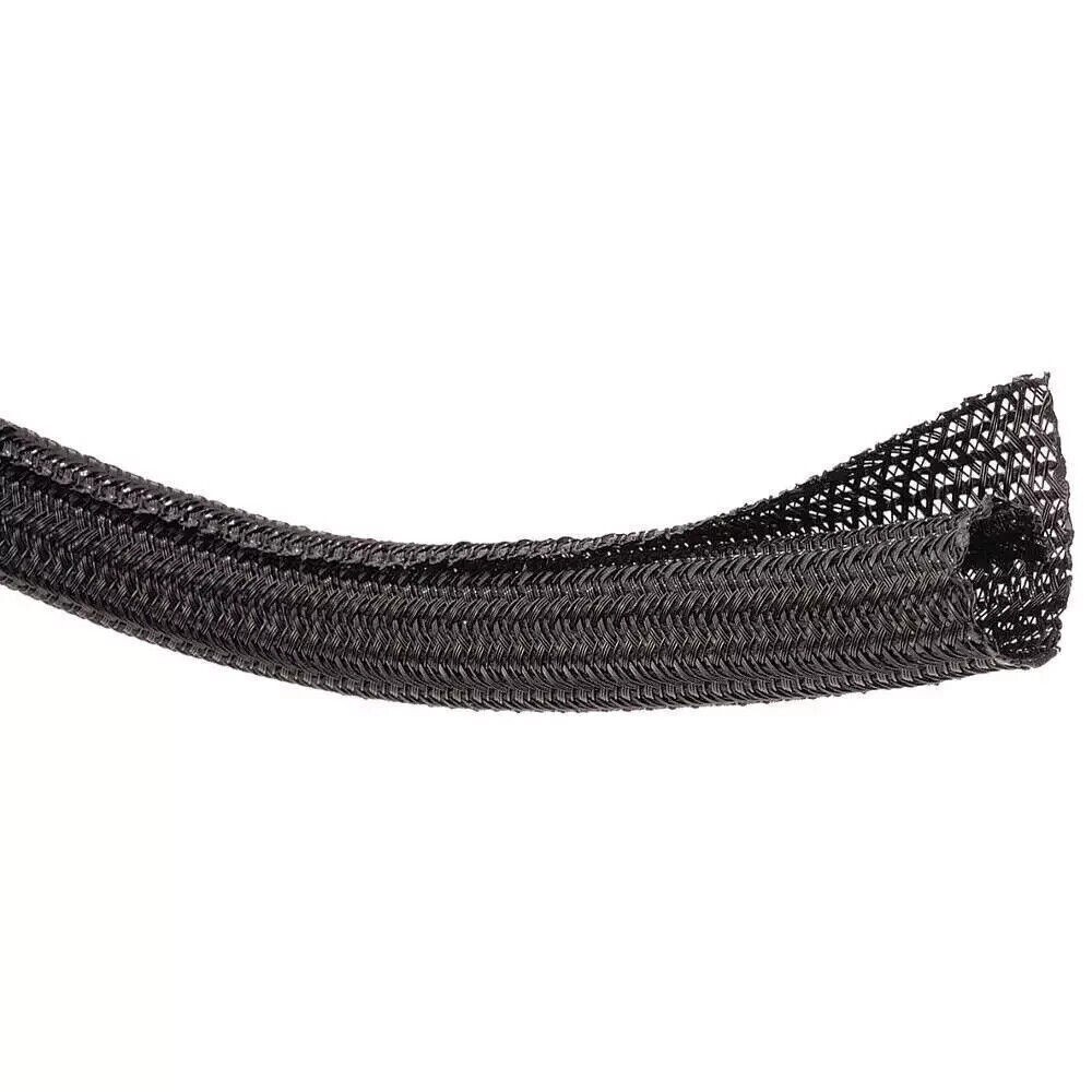 TECHFLEX Semi-Rigid Braided Sleeving 0.125 In 100 ft F6N0.13BK100 – Black