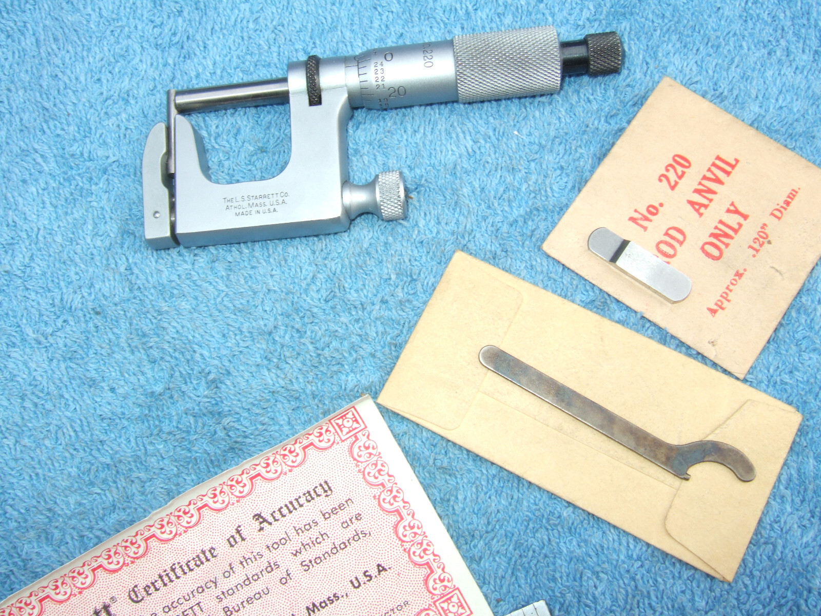 STARRETT No.220 MUL-T-ANVIL MICROMETER 0-1” 001″ No 220A-RL MACHINIST TOOLMAKER
