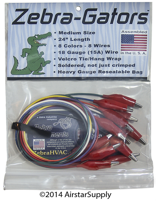 Zebra Gators 8 Piece Medium Size Alligator Lead Set # ZG003