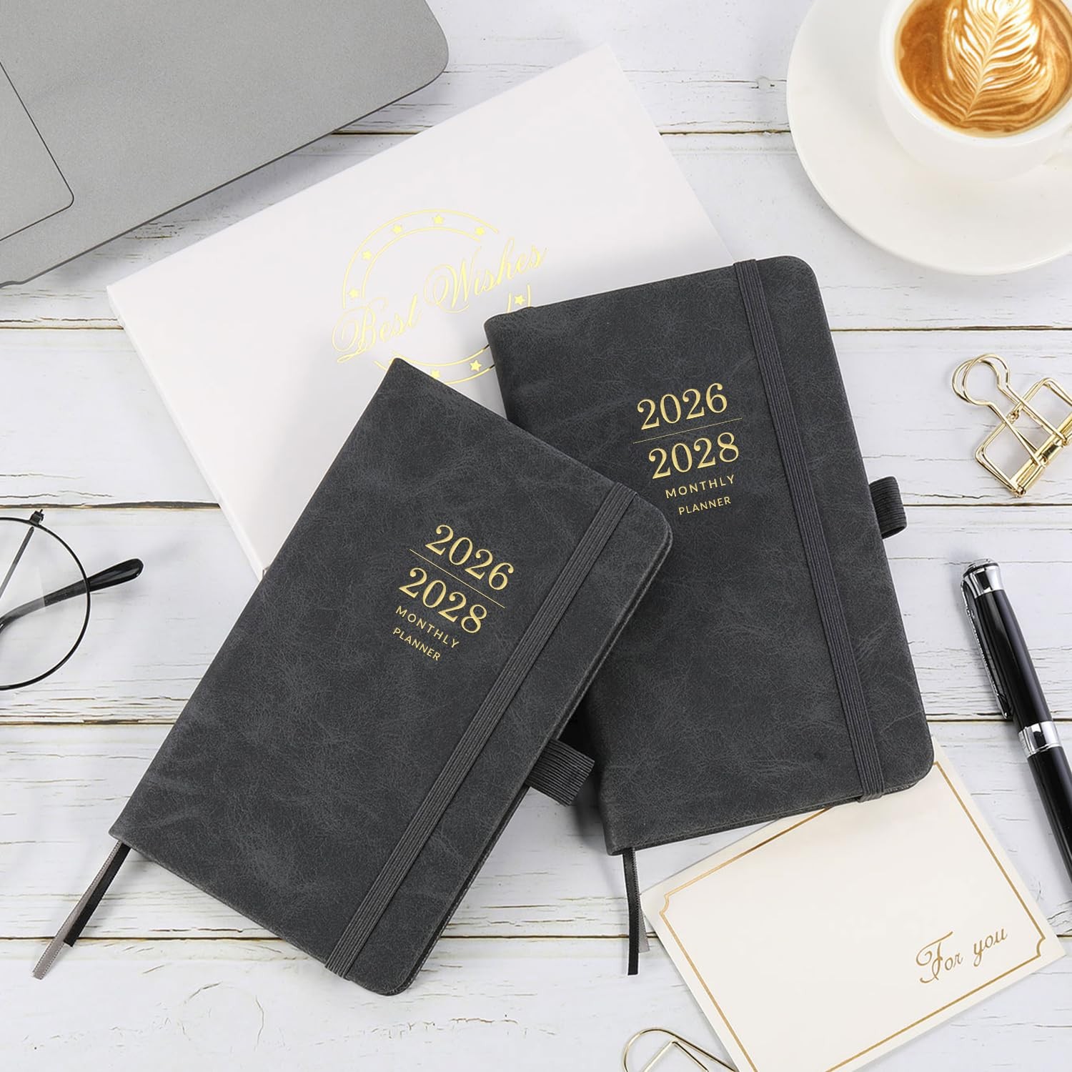 3 Year Pocket Calendar 2026-2028 Monthly Planner for Purse w/ Leather Hard Cover