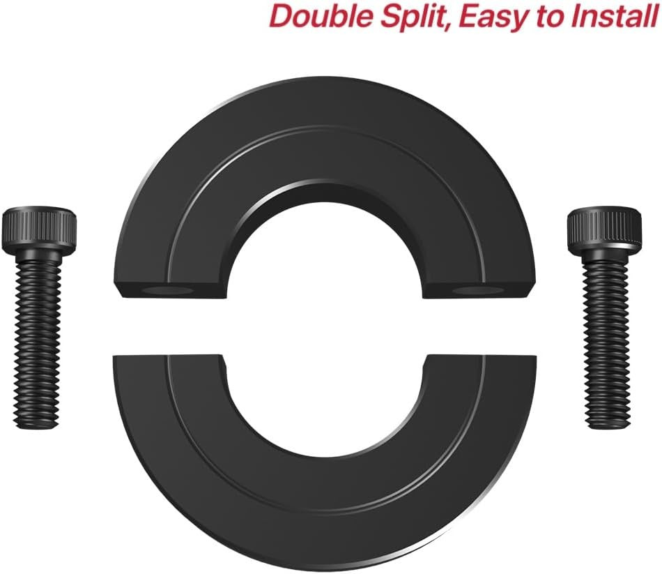 5/8″ Bore Double Split Clamp-On Shaft Collars of Carbon Steel with Black Oxide C