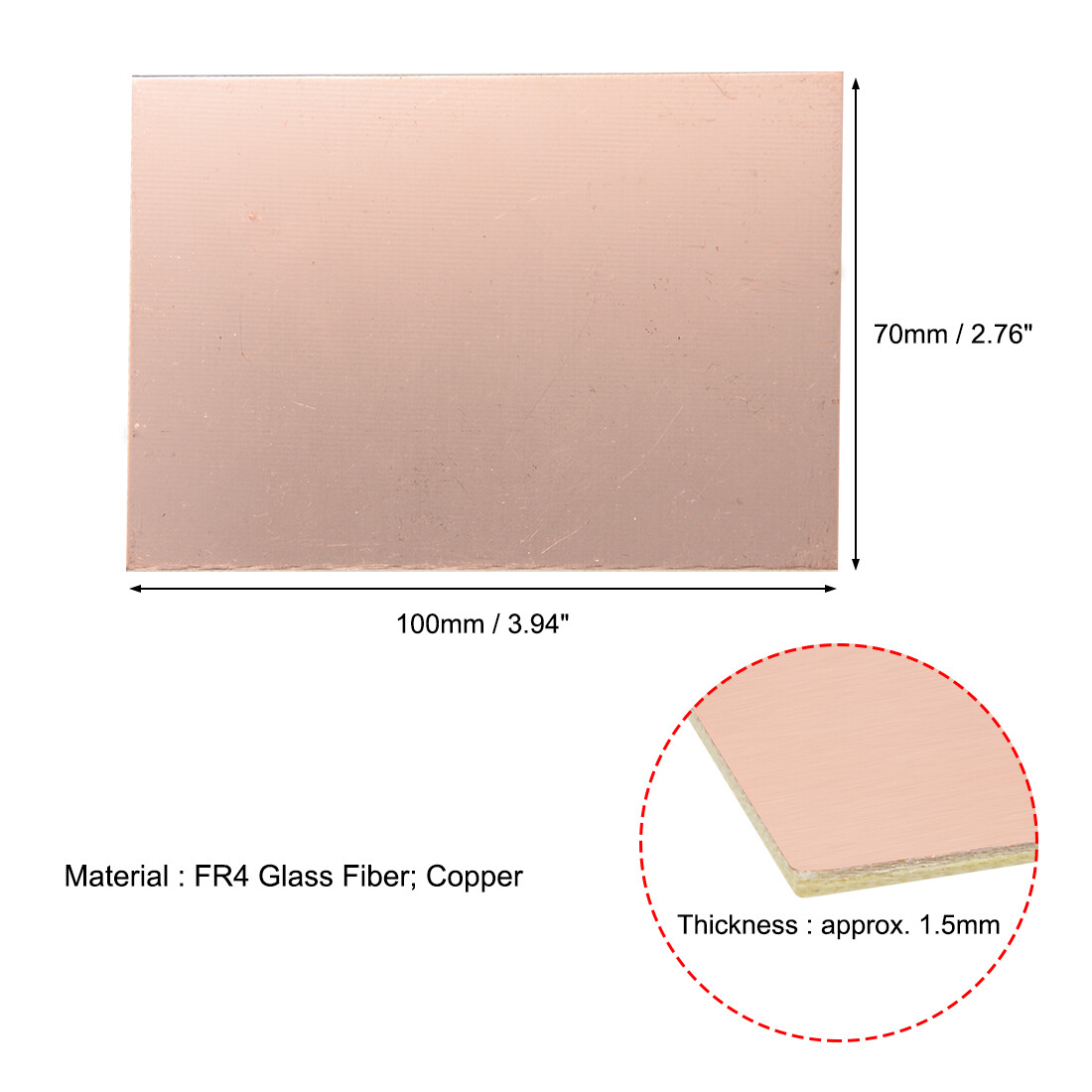 10 x Double-Sided Copper Clad Laminate Plain Printed PCB Circuit Board 100x70mm