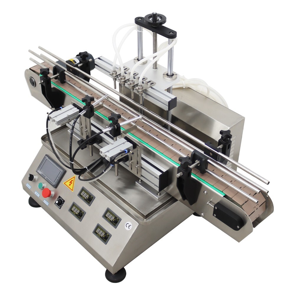 Desktop Four Head Magnetic Pump Filling Machine 4-30Bottles/min 8mm Nozzle