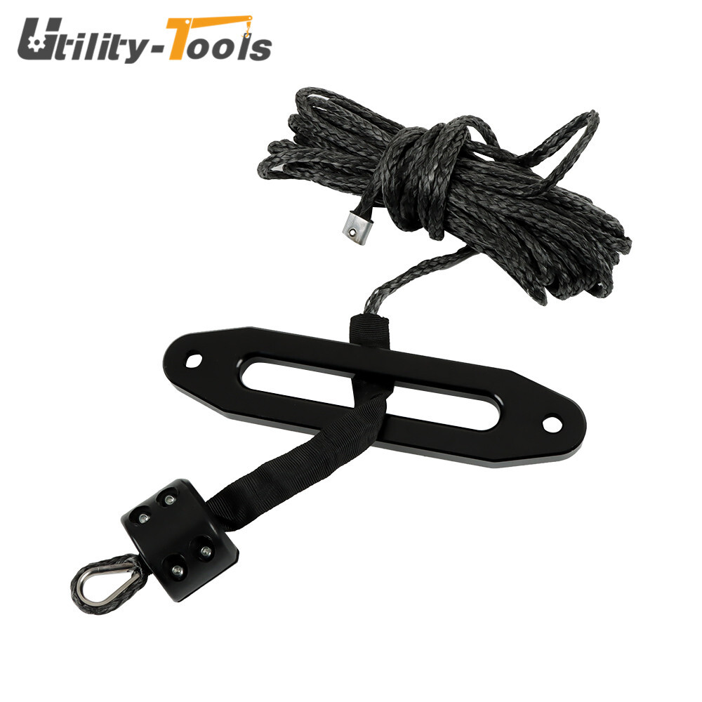 1/4″ x 50′ 8500LBs Synthetic Winch Line Cable Rope Fairlead Hook for ATV UTV