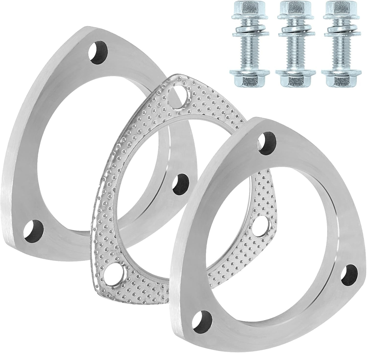 Stainless Steel Exhaust Flange Connection Kit, 3 Bolt 3.5 Inch/89Mm Exhaust Flan