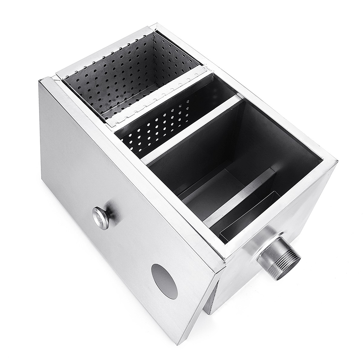 Commercial Grease Interceptor Grease Trap 8LB 5GPM Stainless Steel Interceptor