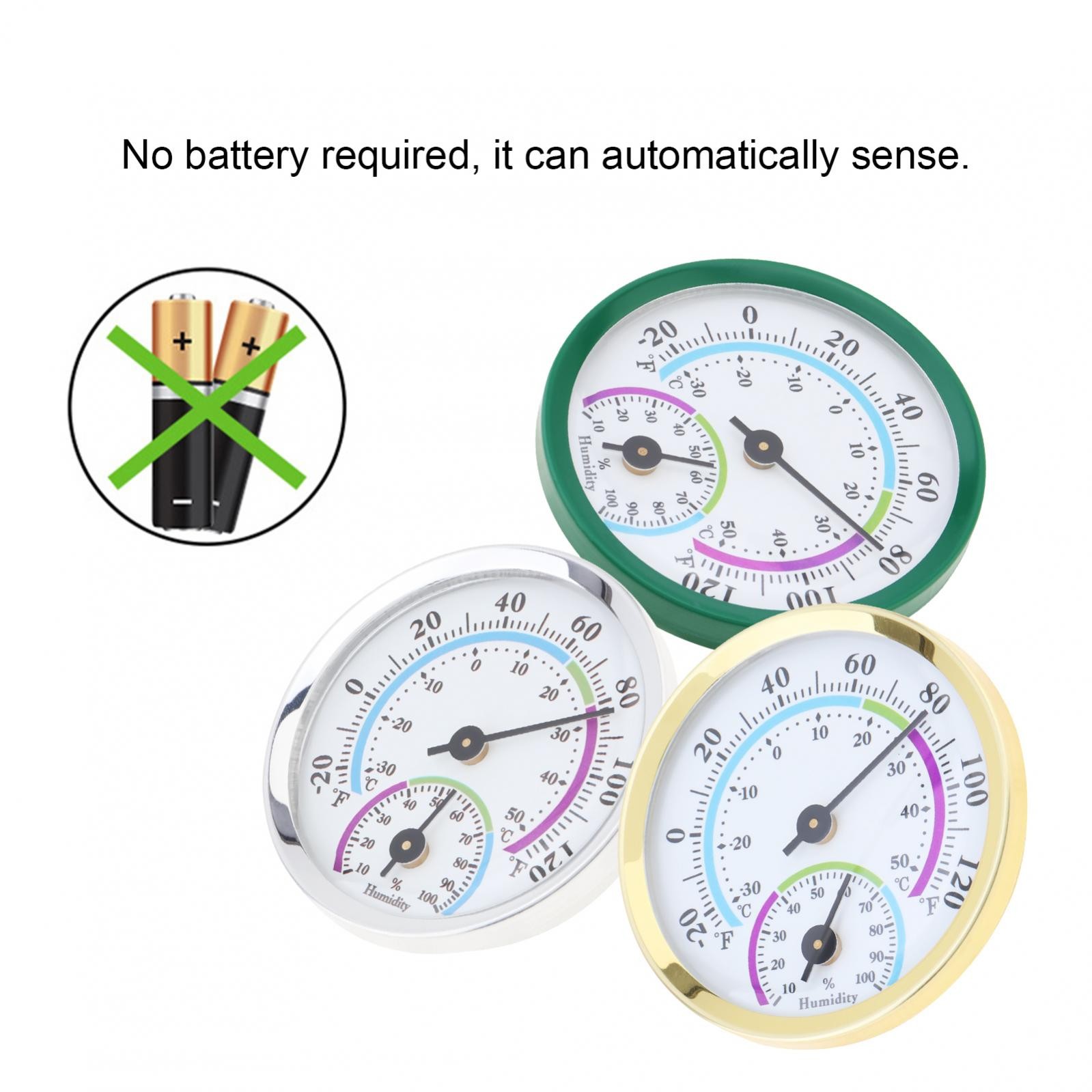 2 in 1 Mini Indoor Thermometer Temperature Hygrometer (No Battery Needed),Green
