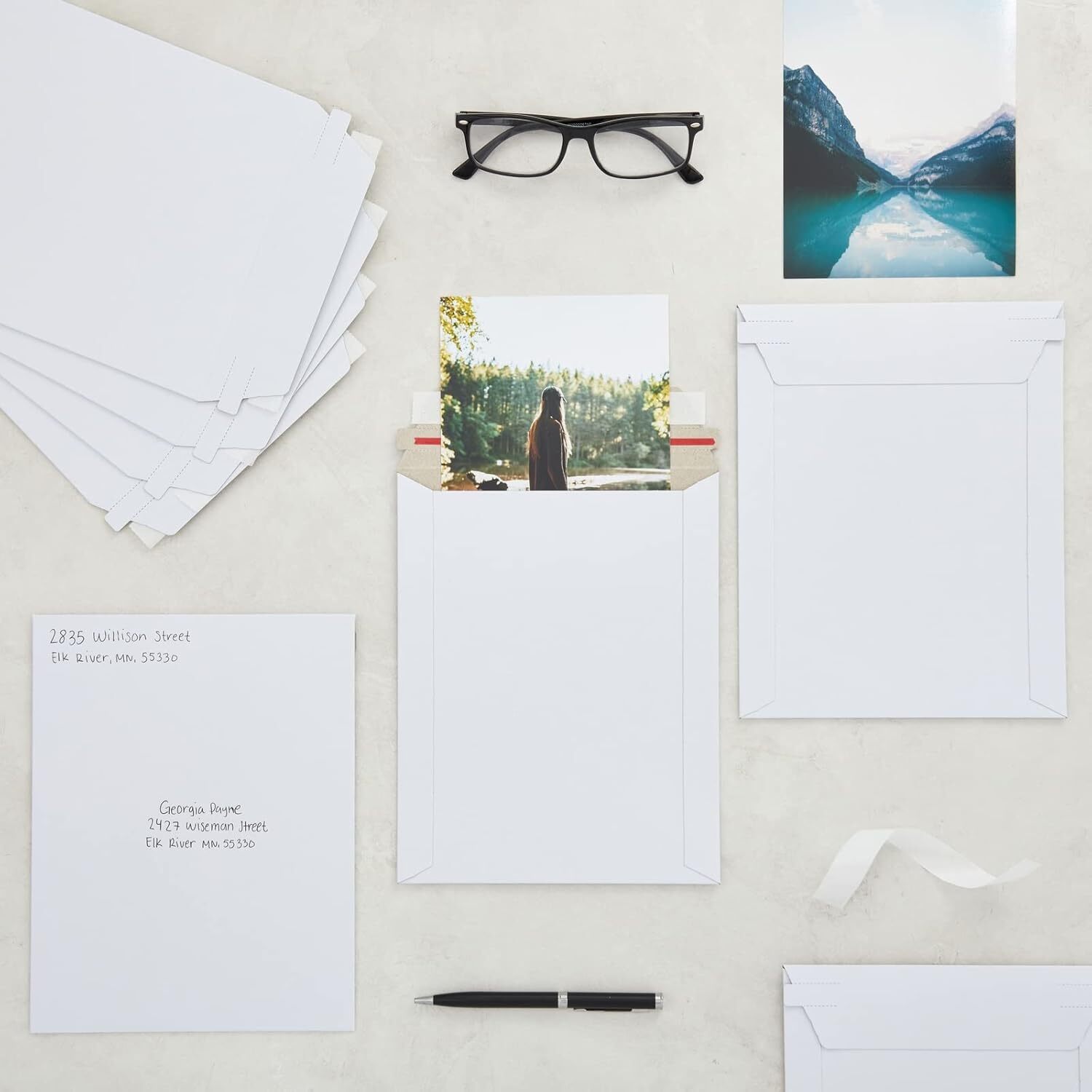 9.75″x12.25″&7”x9” White Rigid Photo Mailers Envelopes Flat Document Self-Seal