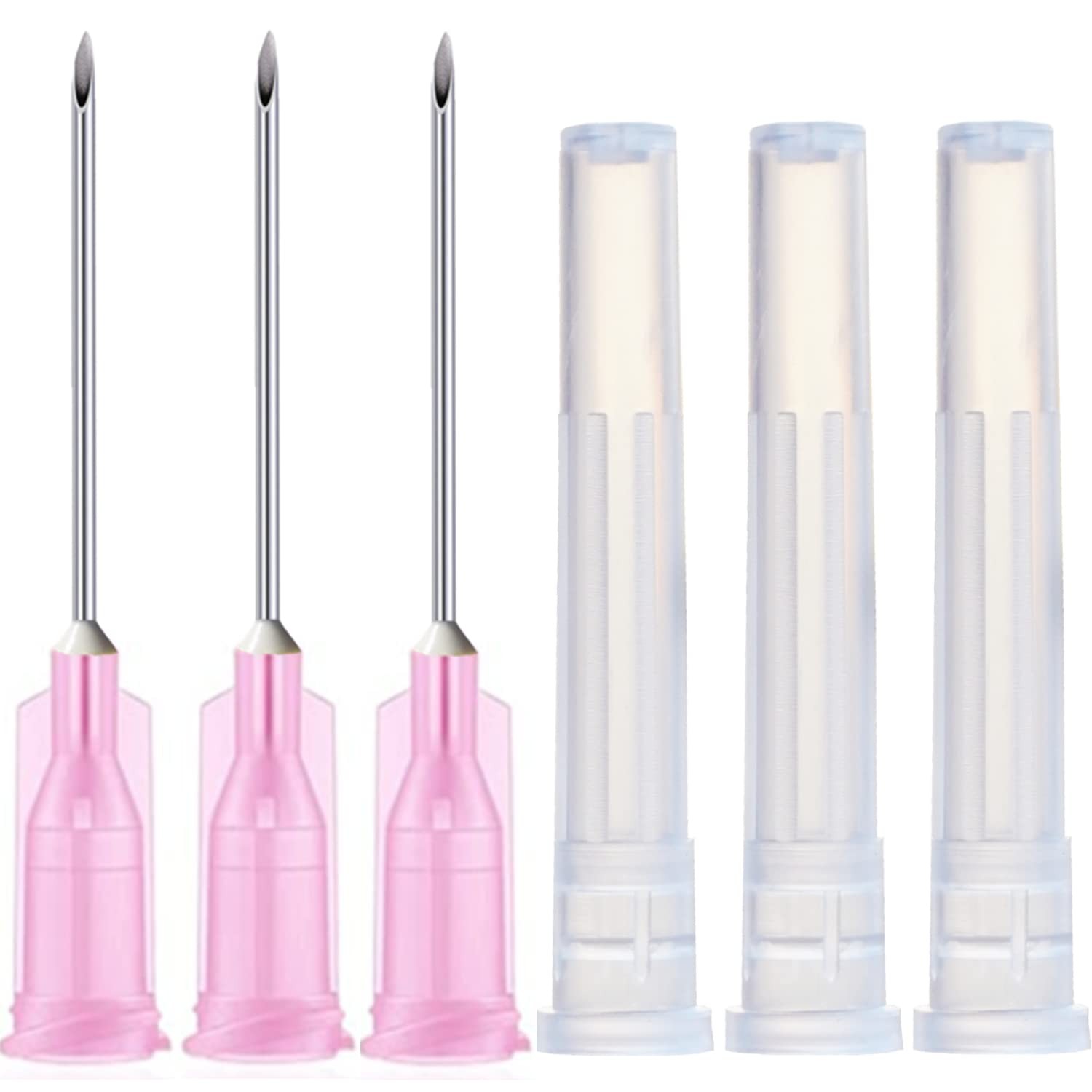100 Pack 18Ga 1 Inch Sterile Disposable Injection Needle with Cap 1