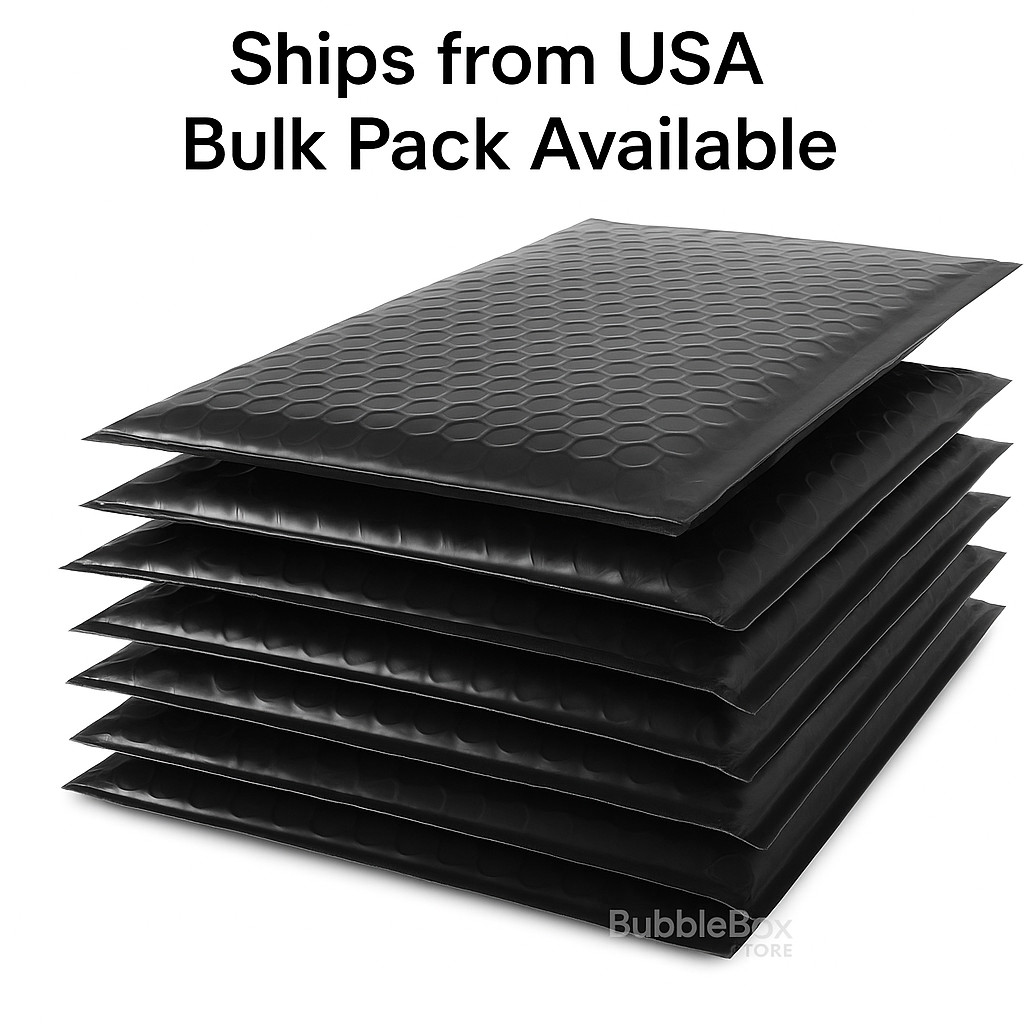 4×8 #000 Black Poly Bubble Mailers Self-Seal Padded Envelopes Small Ship