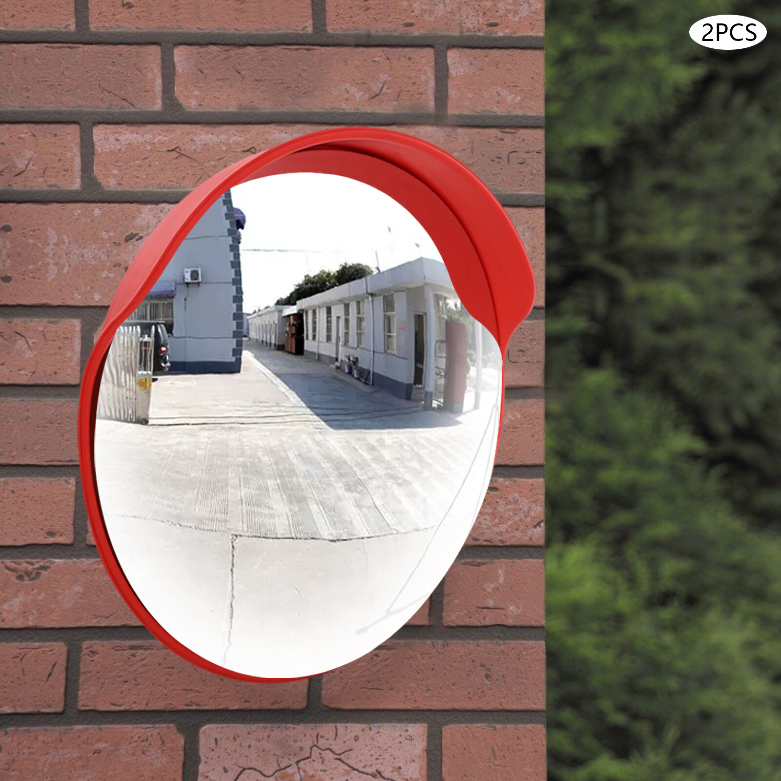 2pc 24″ Security Traffic Convex Mirror Wide Angle Safety Mirror Driveway Outdoor