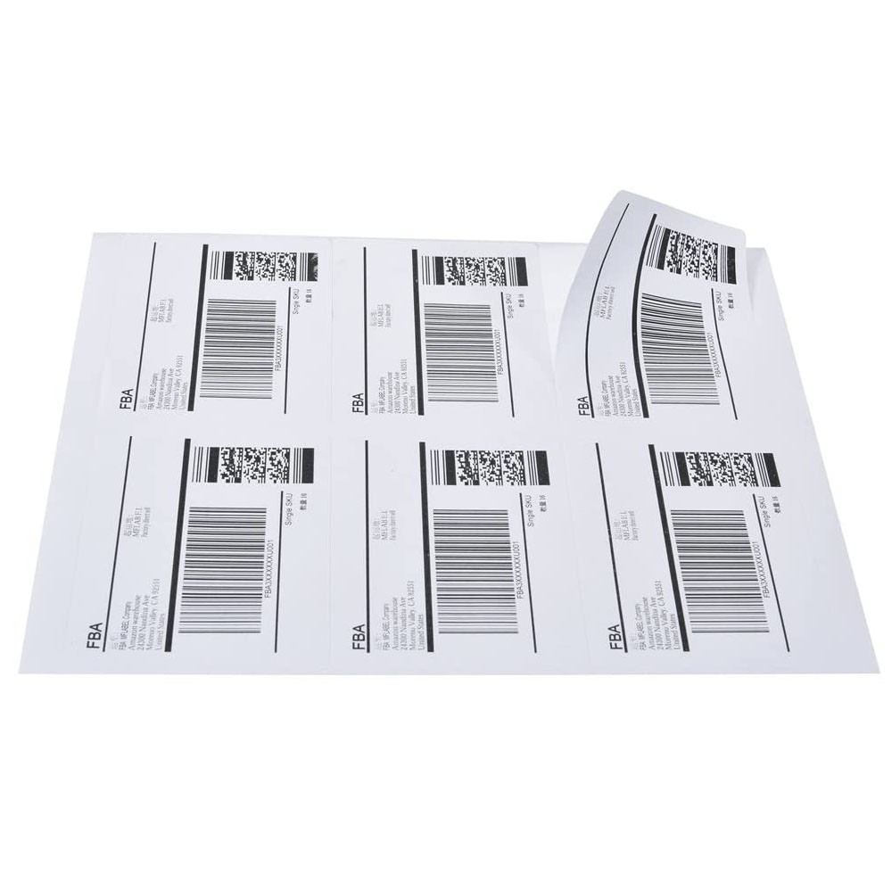 4″ x 3-1/3″ Laser/Ink Address Shipping Adhesive Labels 6 per Sheet Blank 6 UP