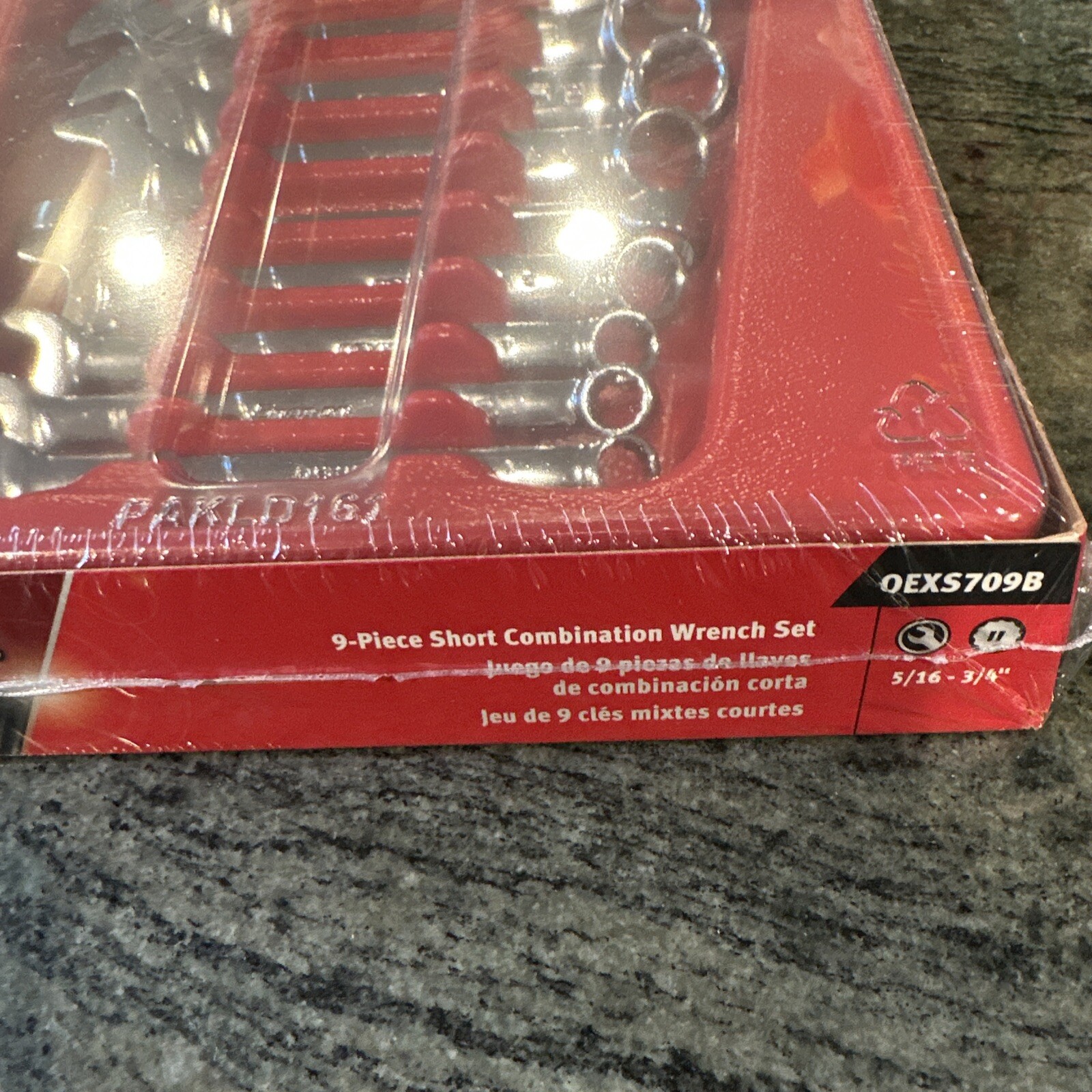 Snap On oexs709b 5/16-3/4” 9 pc short combination sae wrench set sealed