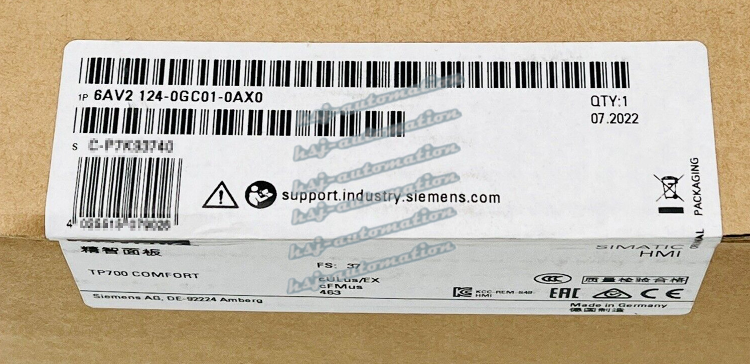 6AV2124-0GC01-0AX0 NEW SIEMENS SIMATIC HMI TP700 6AV2 124-0GC01-0AX0 Touch Panel