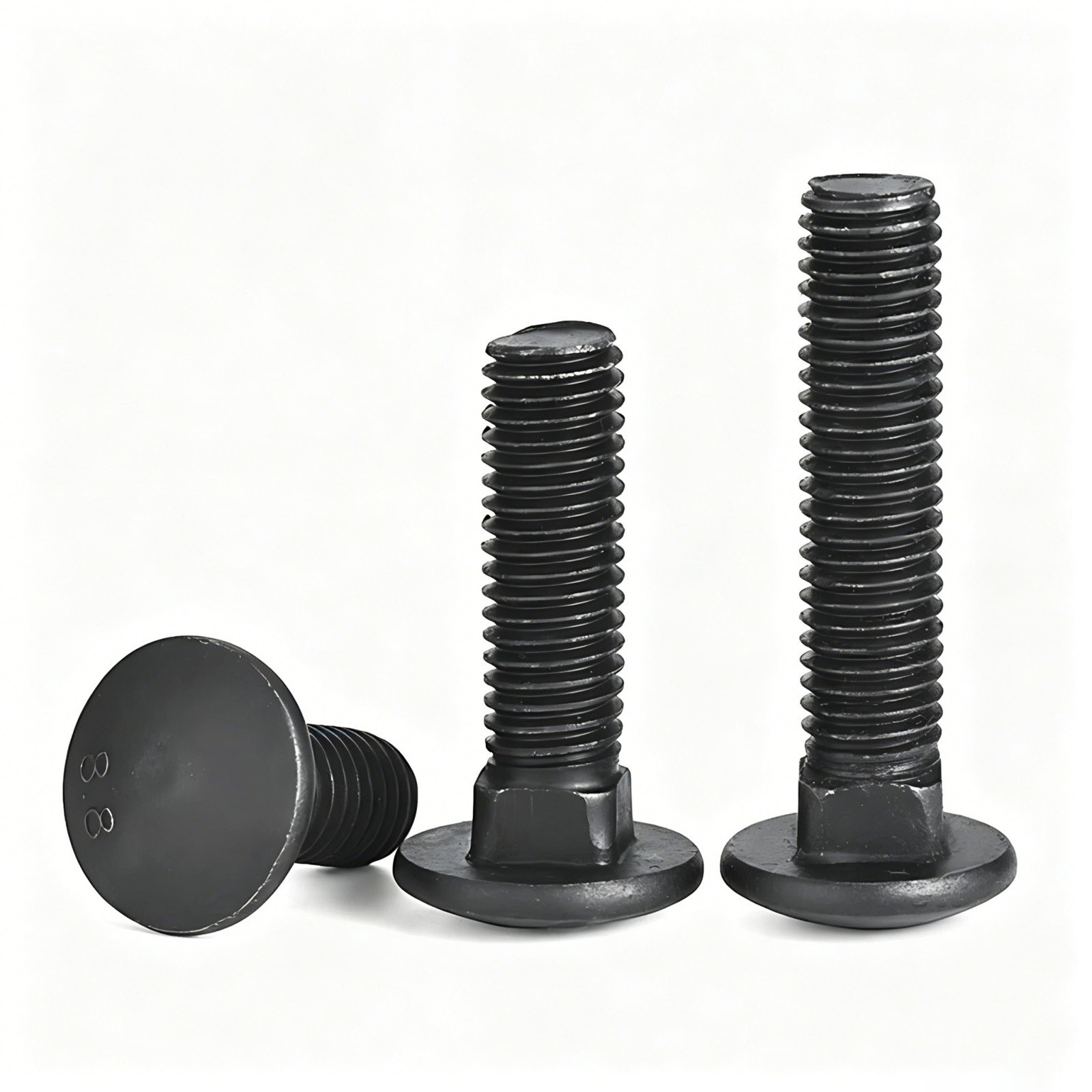 M6 M8 M10 M12 – M24 8.8 Grade Steel Carriage Bolts Cup Square Dome Screws Black