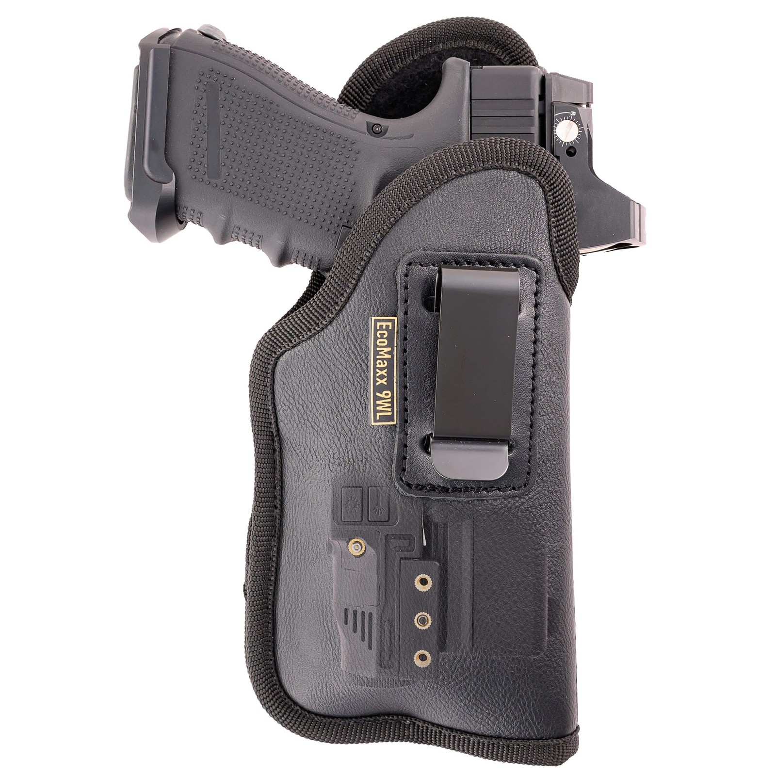 MAXX CARRY IWB Gun Holster Soft Leatherette Optic Ready Fits Sub Compacts Right