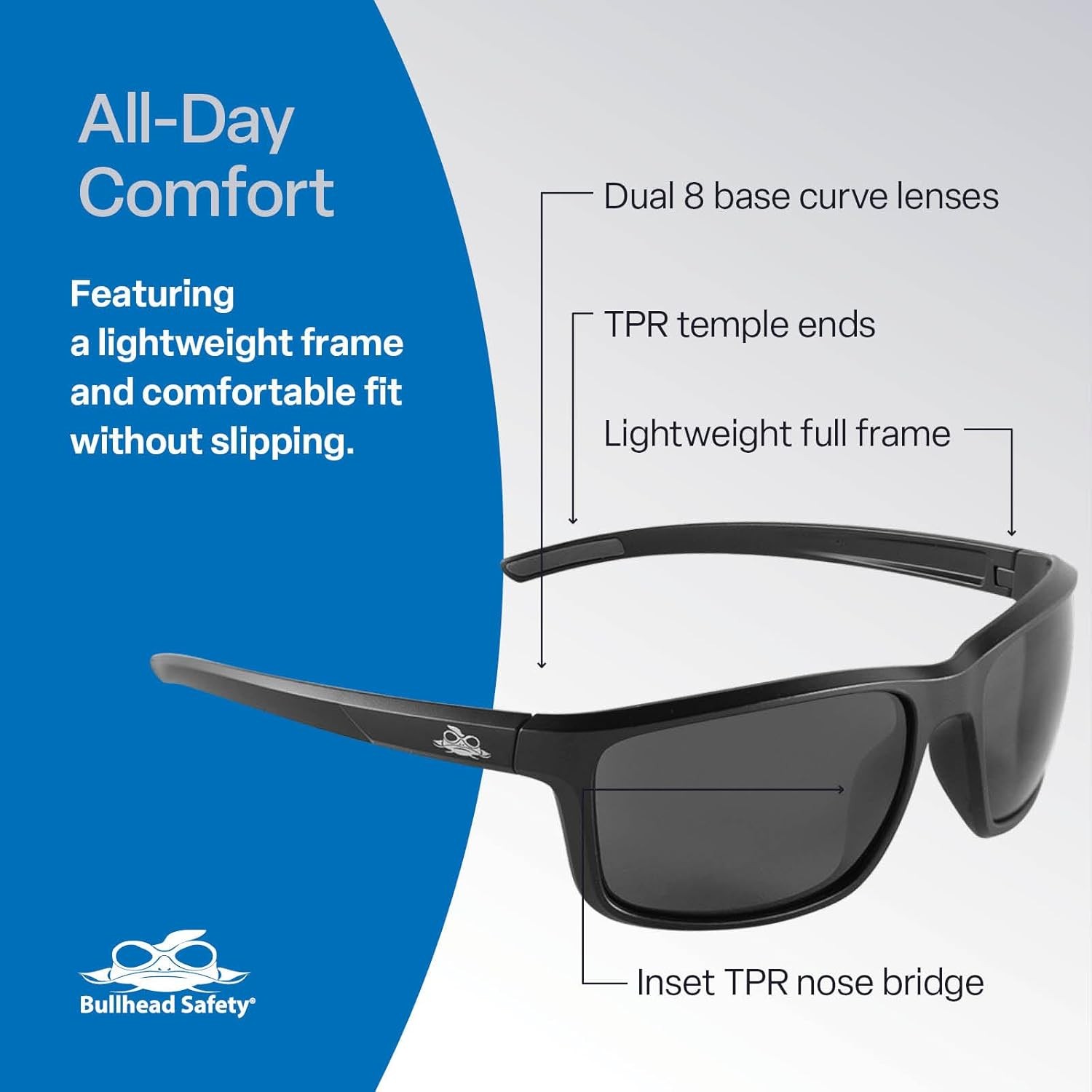 Bullhead Pompano Safety Glasses Sunglasses Work Eyewear ANSI Z87.1
