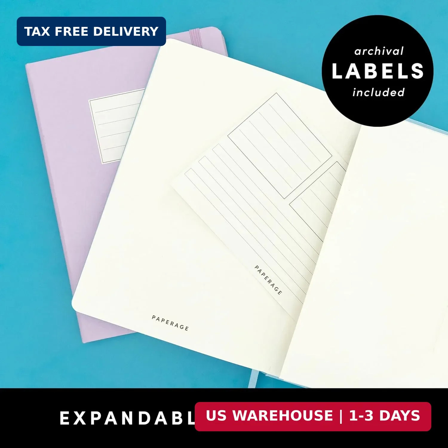 PAPERAGE Blank Journal Notebook, (Cognac), 160 Pages, Medium 5.6 in x 8 in – 100