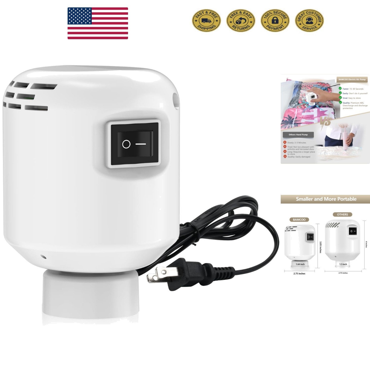 Daily Use Electric Vacuum Pump for Travel & Home – Clutter-Free Living Made Easy