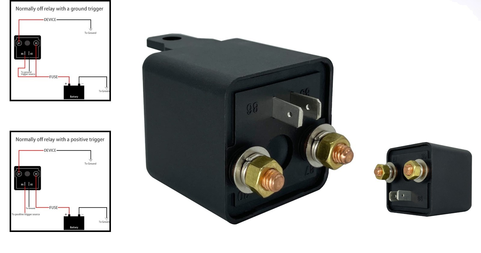 Heavy-Duty 200A 12V Relay with Overload Protection – SPST 4-Pin Terminal