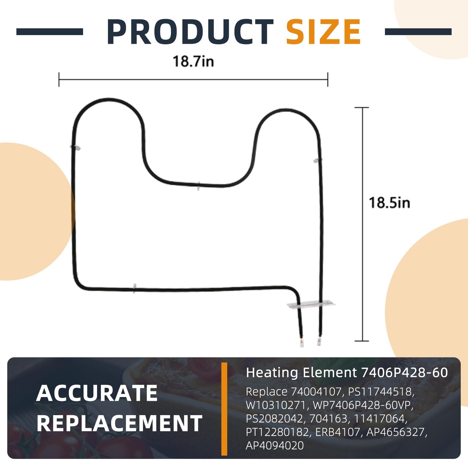 AMI PARTS W10310271 Oven Heating Element 7406P428-60 Lower Bake Element…