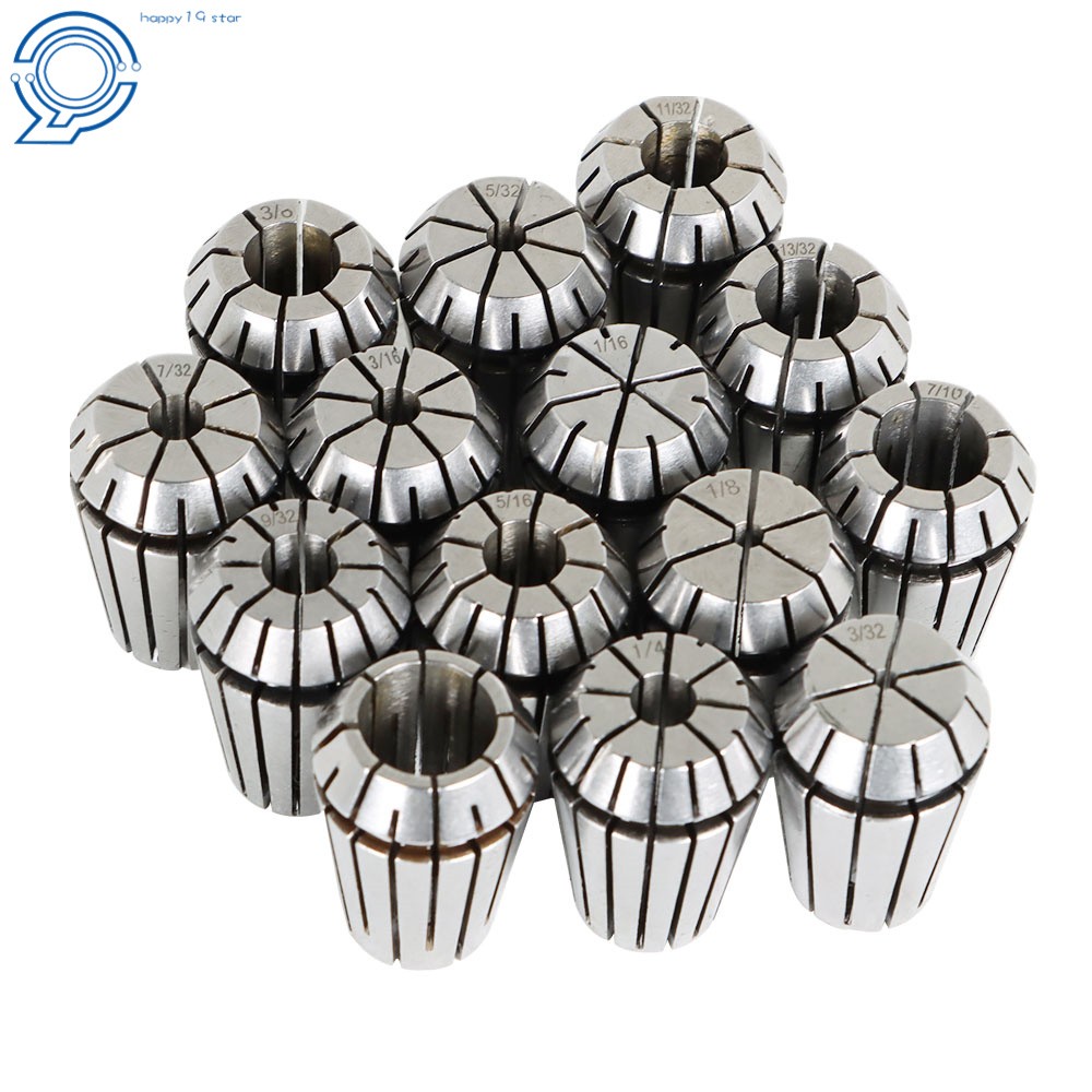 NEW 14Pcs ER20 Spring Collet Set 1/16″-1/2″ CNC Super Precision 3/8 1/4 1/8
