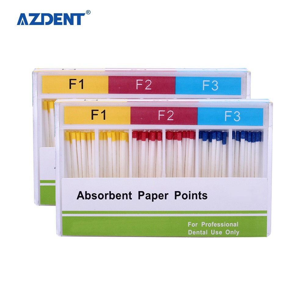 100PCS Dental Puntos Absorbentes de endodoncia para Endo Root Canel F1, F2, F3