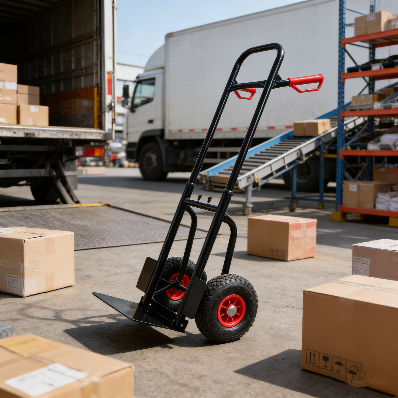 Manual truck with double handles 330 lb trolley for moving heavy platform truck