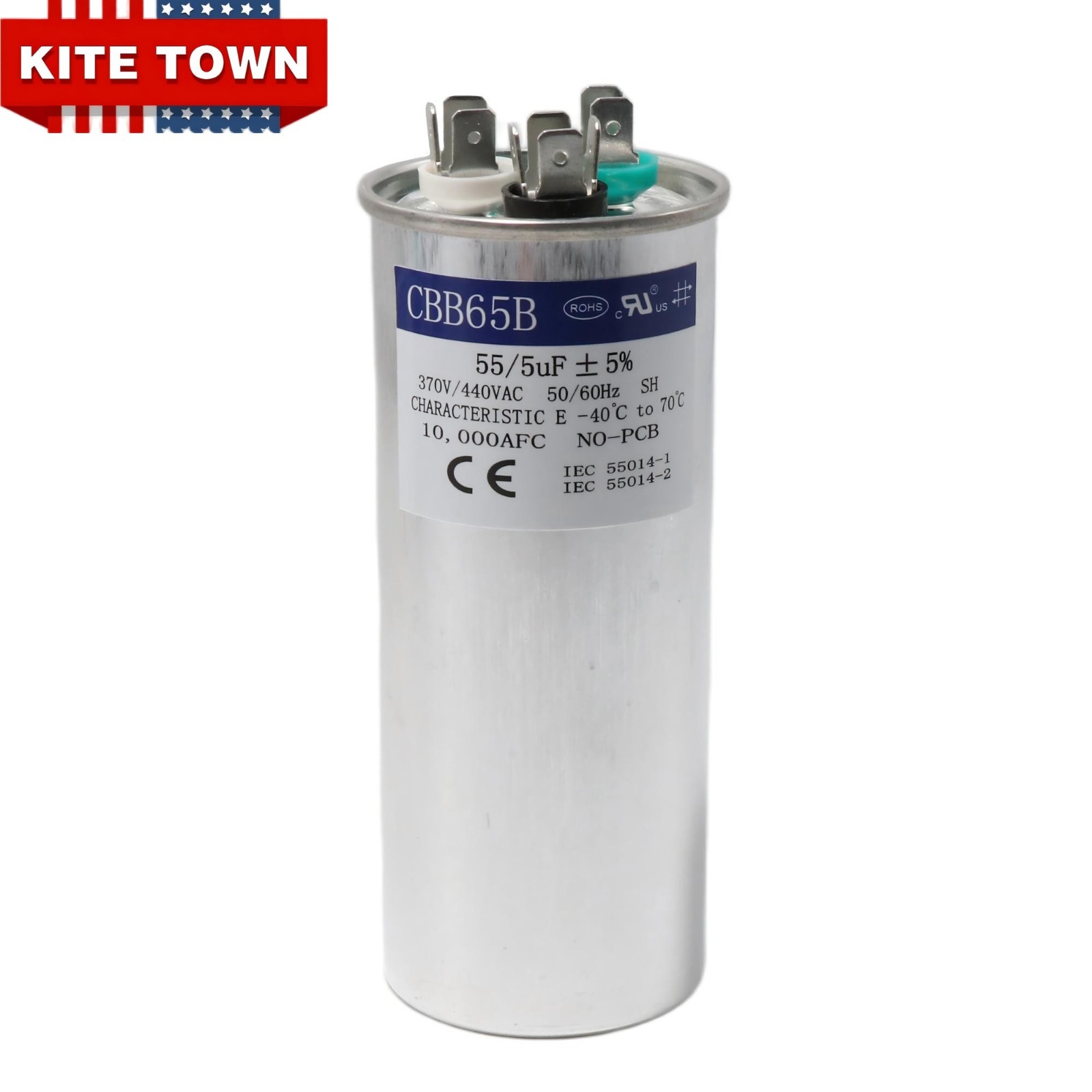 CBB65B 55+5 uF ±5% Dual Run Start AC Capacitor 370/440 VAC for AC Condenser