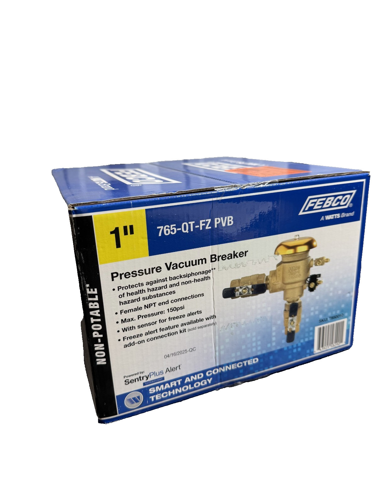 Febco 765-QT-FZ 1 in. Bronze Pressure Vacuum Breaker Backflow Preventer 150 PSI