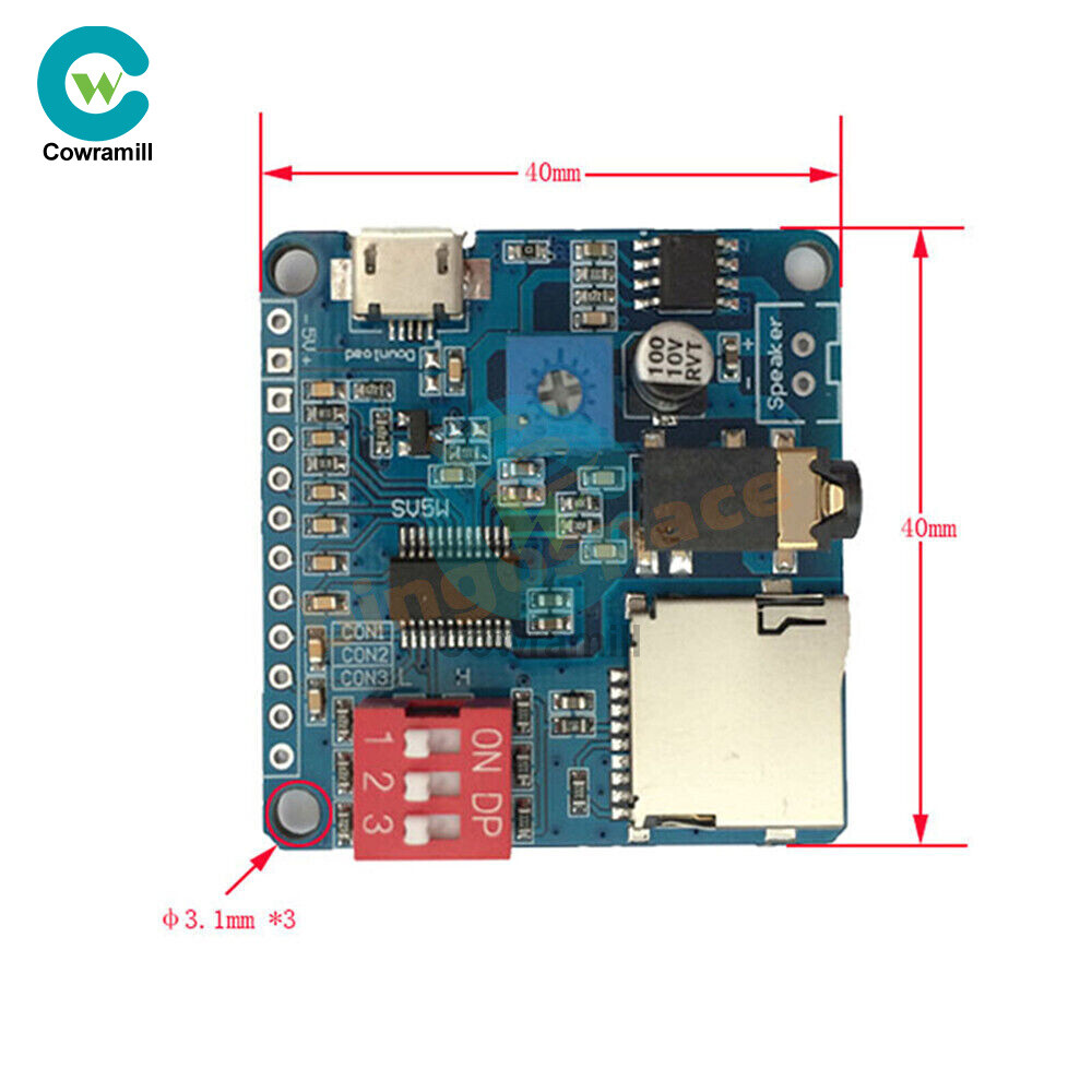1/2/5/10X 5W Voice/MP3 Player Module IO Trigger/Serial Port Control Playback –