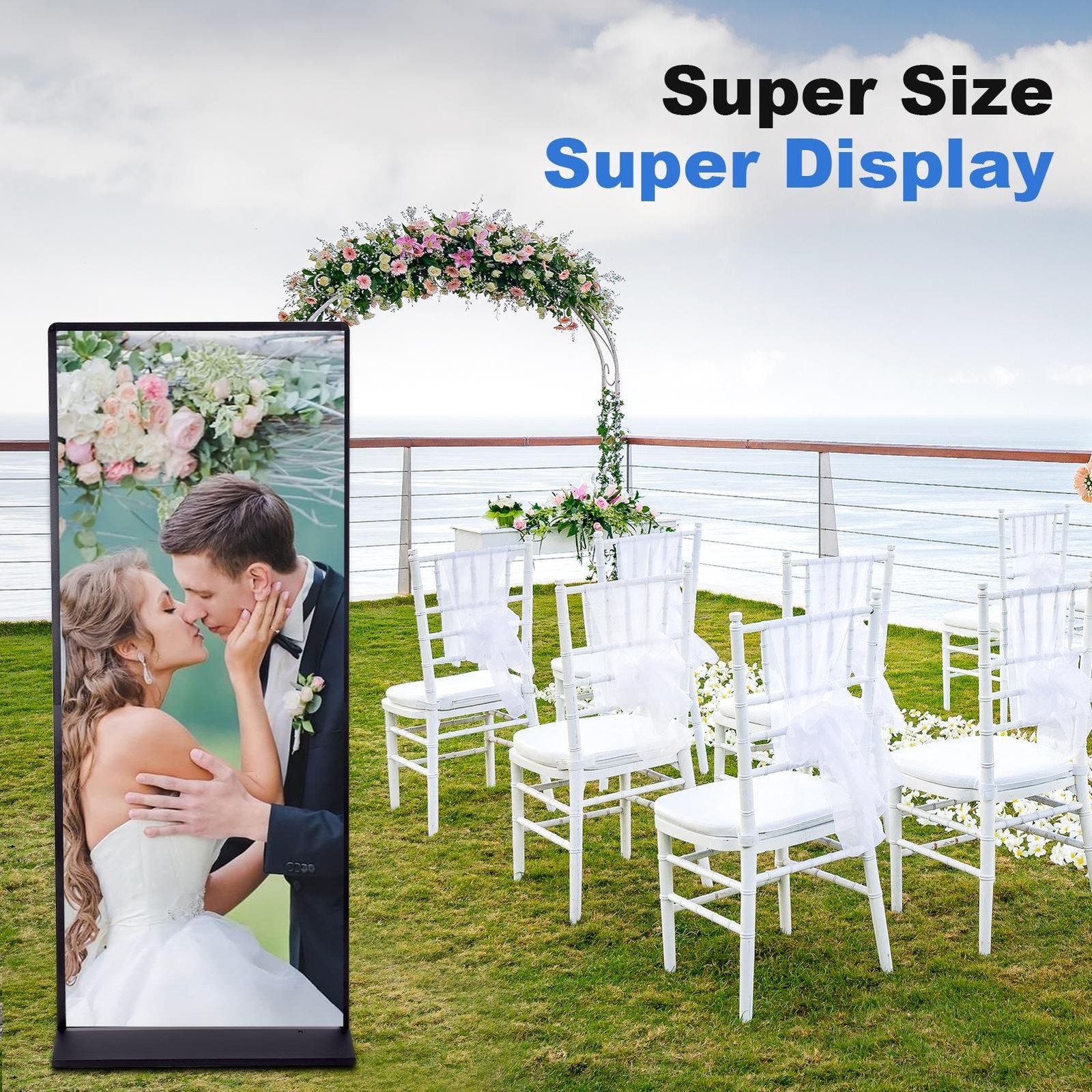Poster Stand Floor Standing Sign Holder 72″ Heavy Duty Double-Sided