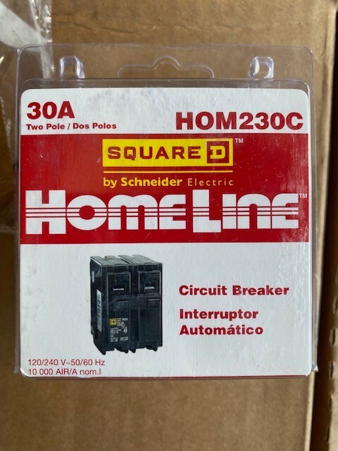 Square D HOM230C Homeline 30 Amp Double-Pole Circuit Breaker (NEW)