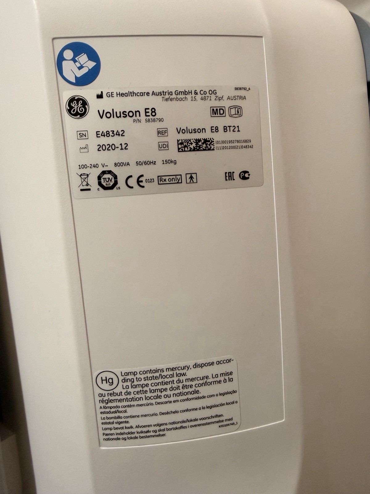 2020 GE Voluson E8 BT21 4D Ultrasound | HDlive | Free Probe | 90-Day Warranty