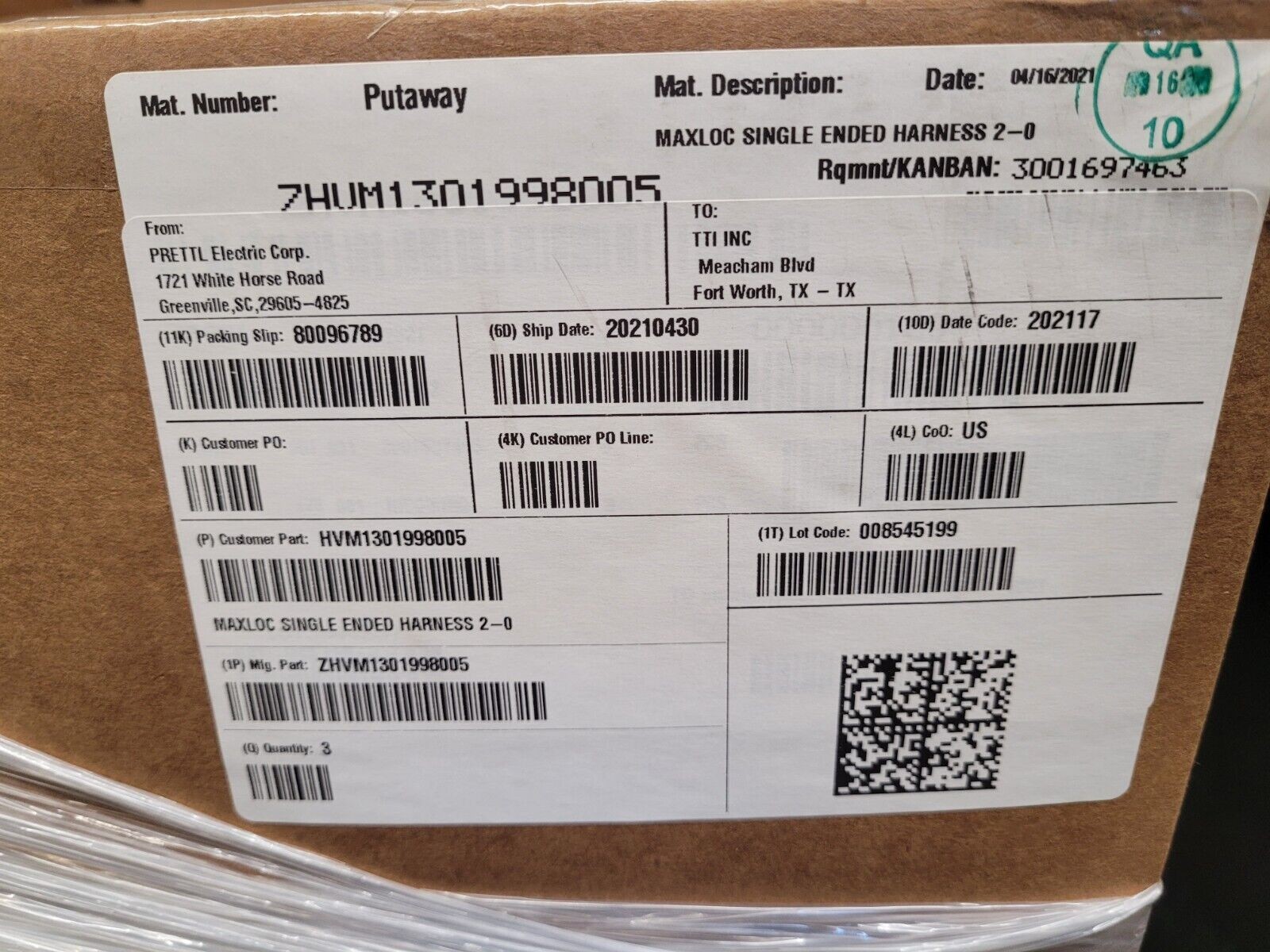Molex Max-LOC Imperium Pluggable Cable EV Motor Power 2-0 Shielded Harness 3m
