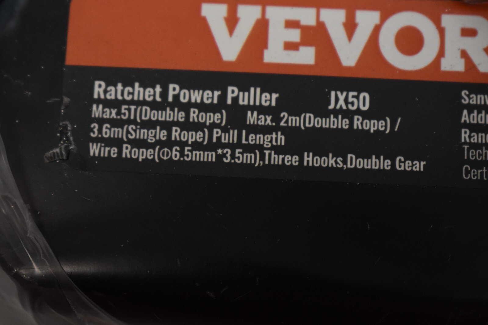 VEVOR Ratchet Power Puller JX50 Rope Puller 5 Ton Pulling Capacity Heavy Duty
