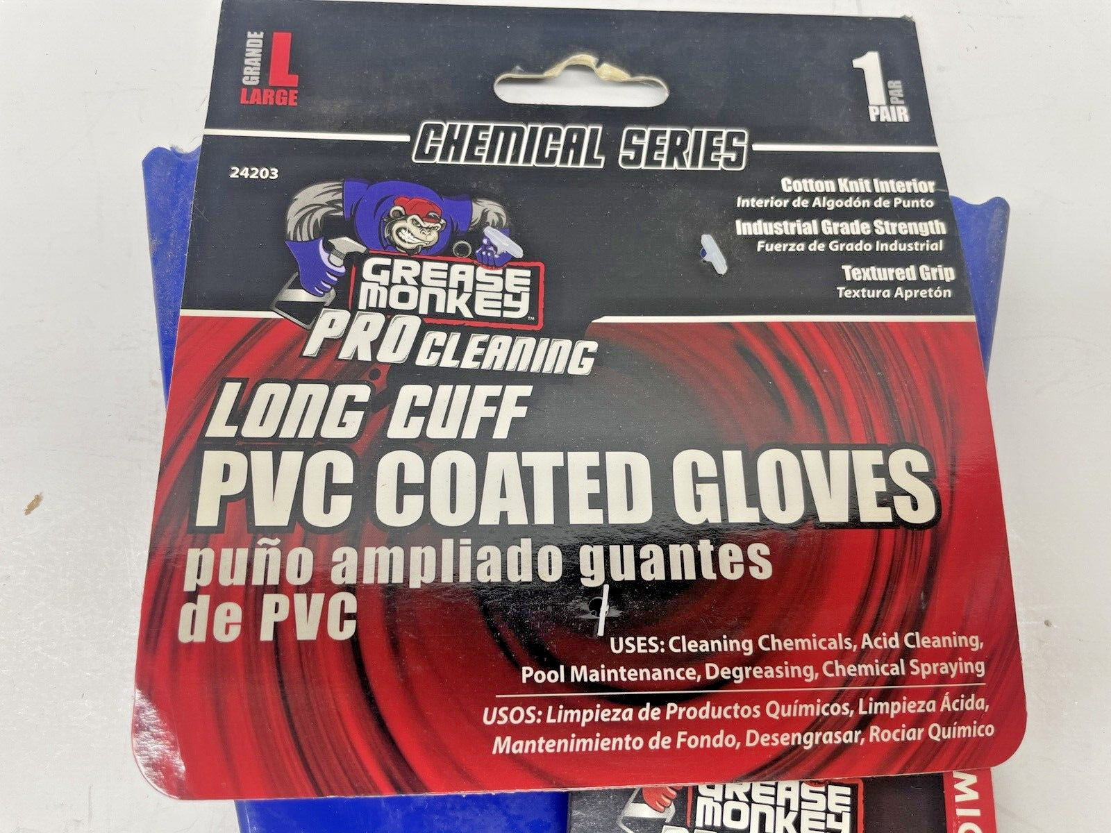 Grease Monkey Long Cuff- PVC Coated – Pro Cleaning Chemical Series- Large – Blue