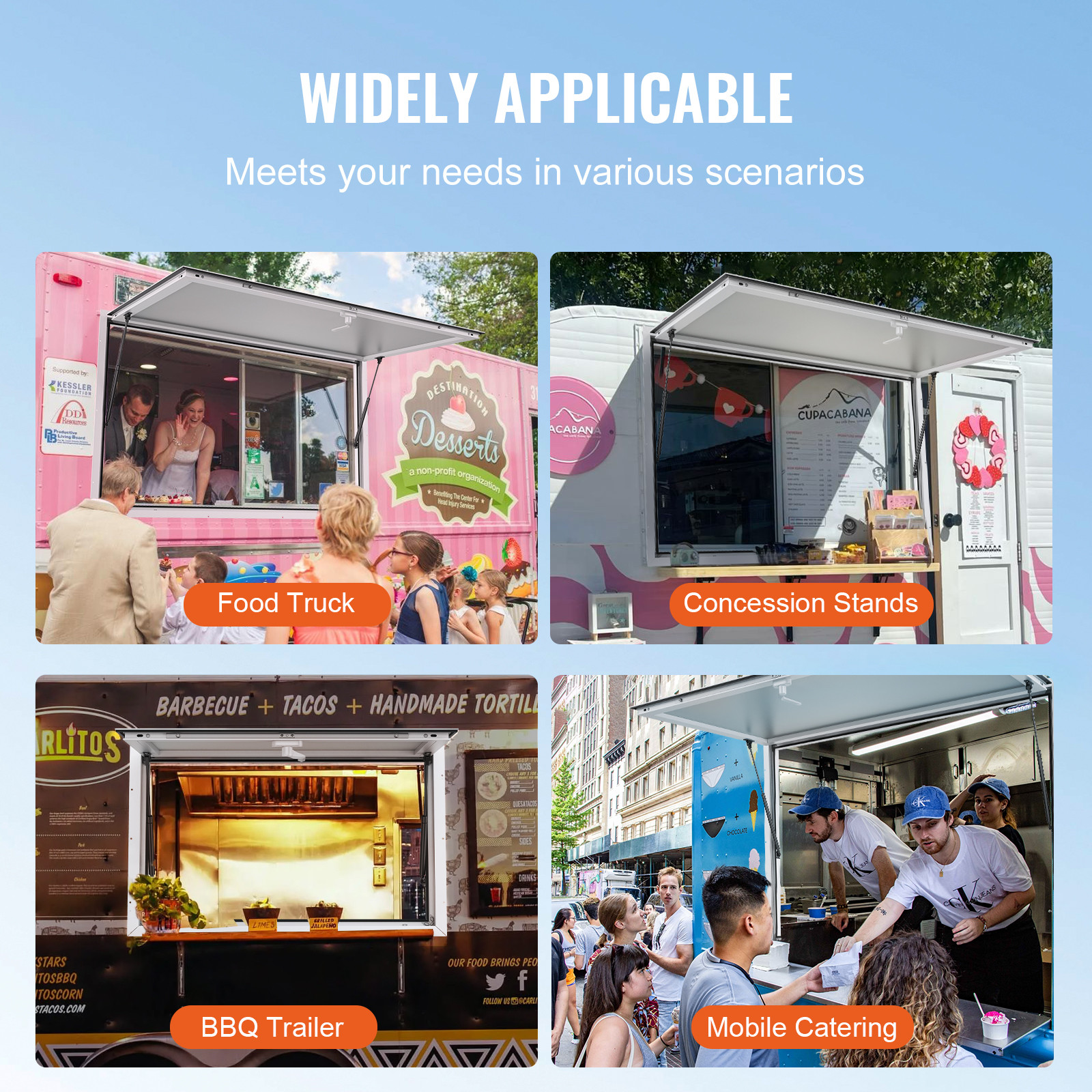 36″L x 24″W Concession Stand Serving Window Food Truck Service Awning