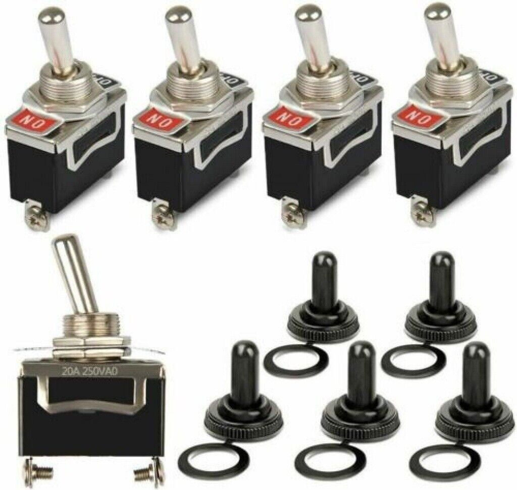 5* toggle switch SPST 12V 24V 250V Volt 15A ON OFF Flick Auto Car Boat 2-pole US