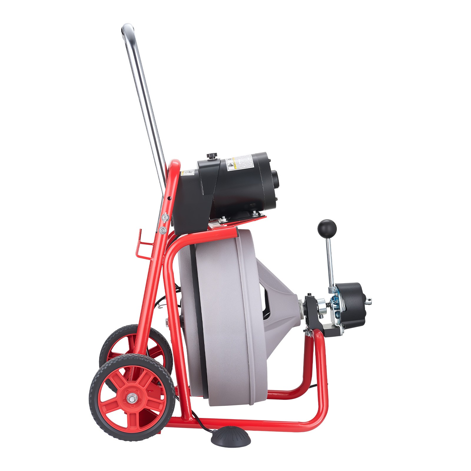 VEVOR Drain Cleaner Machine 100FT x 1/2 Inch Auto Feed with Wheels & 8 Cutters