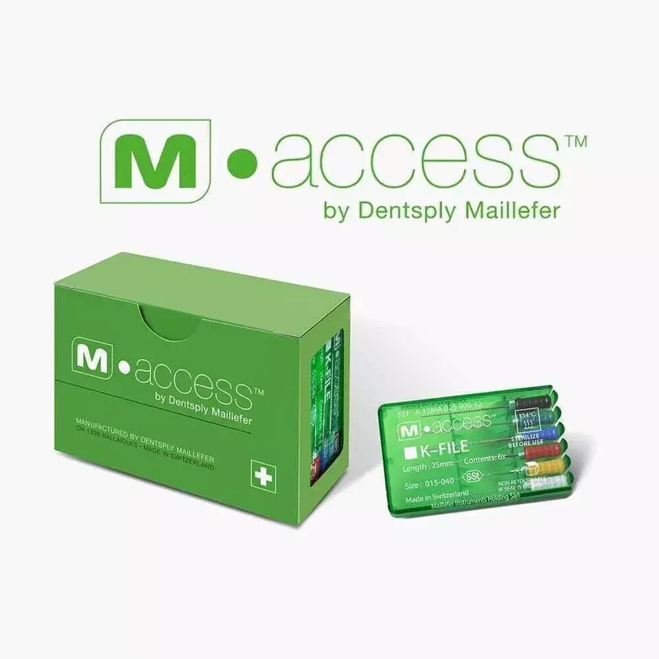 10 Packs Dentsply M-Access K-File Endodontic Root Canal Hand Stainless Steel Fil