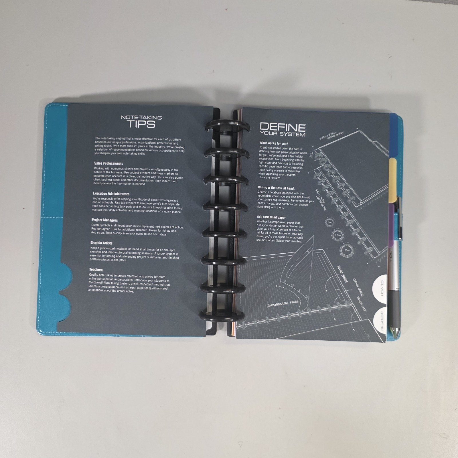 TUL Discbound Teal Junior Notebook With Smooth Leather Cover Pre-owned EUC
