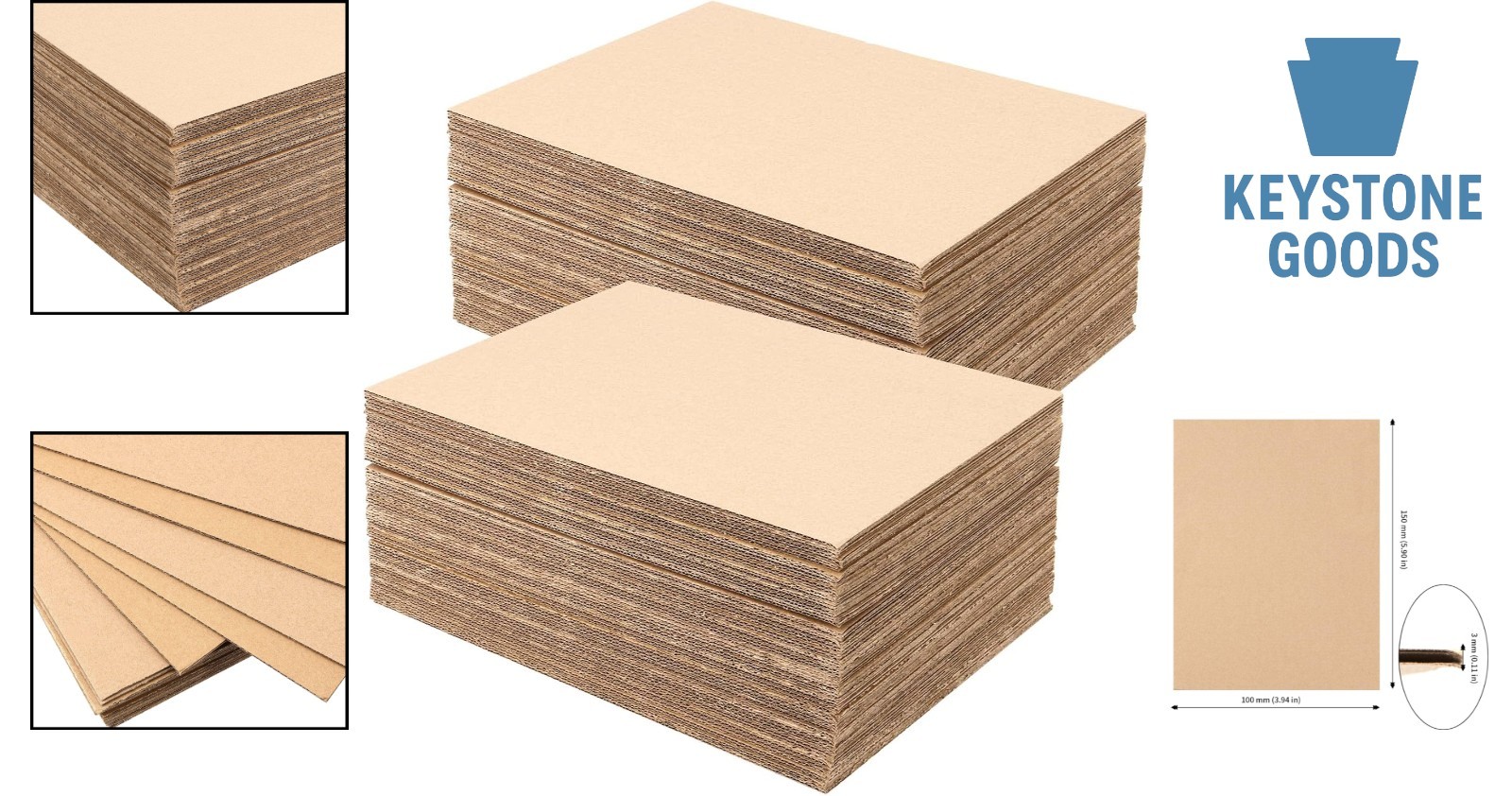 200 Pack Brown Corrugated Cardboard Sheets – Flat, Durable, Multi-Use for Cra…