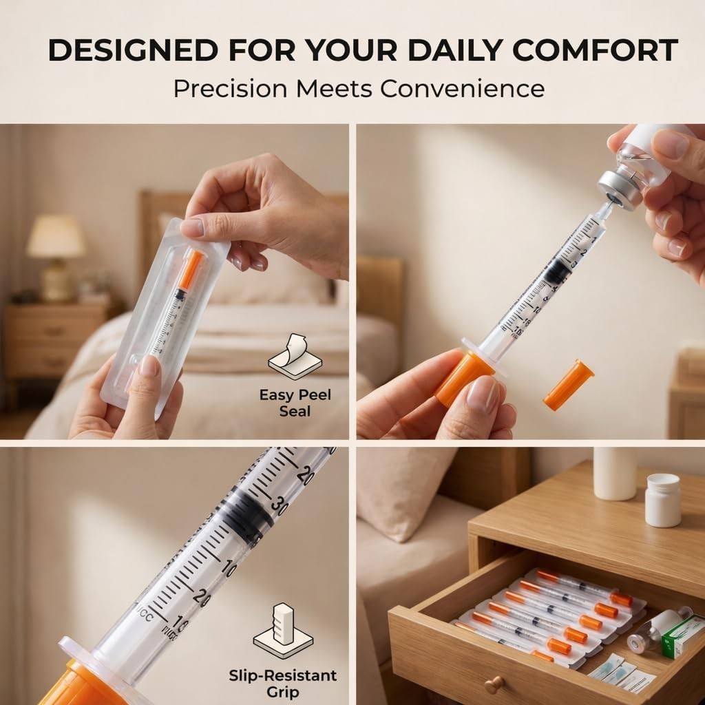 Individually Sealed 1ml 29G 1/2″ Syringes – Pack of 25 for Safety & Accuracy