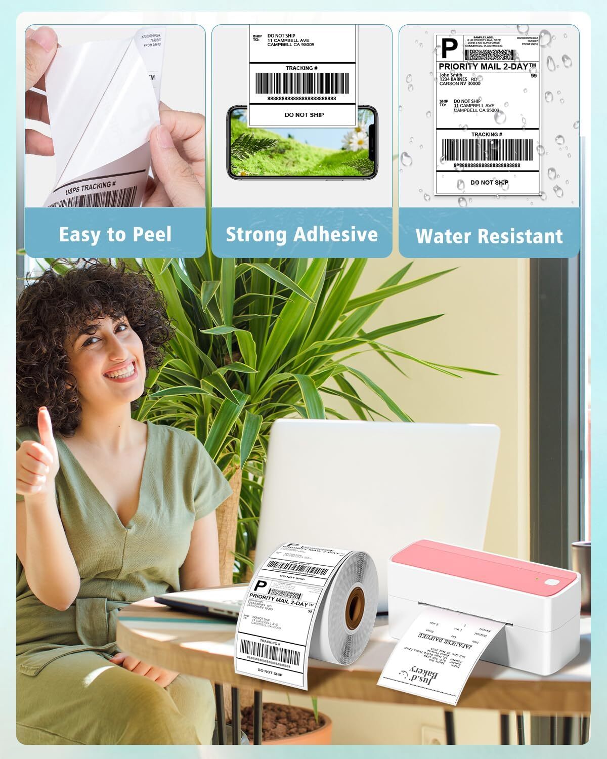 500 Per Roll 4″x6″ Direct Thermal Labels for Zebra 2844 ZP450 ZP500 ZP505 Eltron