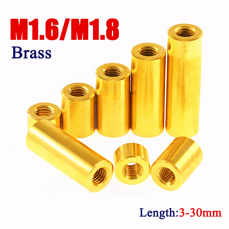 M1.6/M1.8 Brass Round Nuts Long Round Spacers Standoff Sleeve Connecting Stud