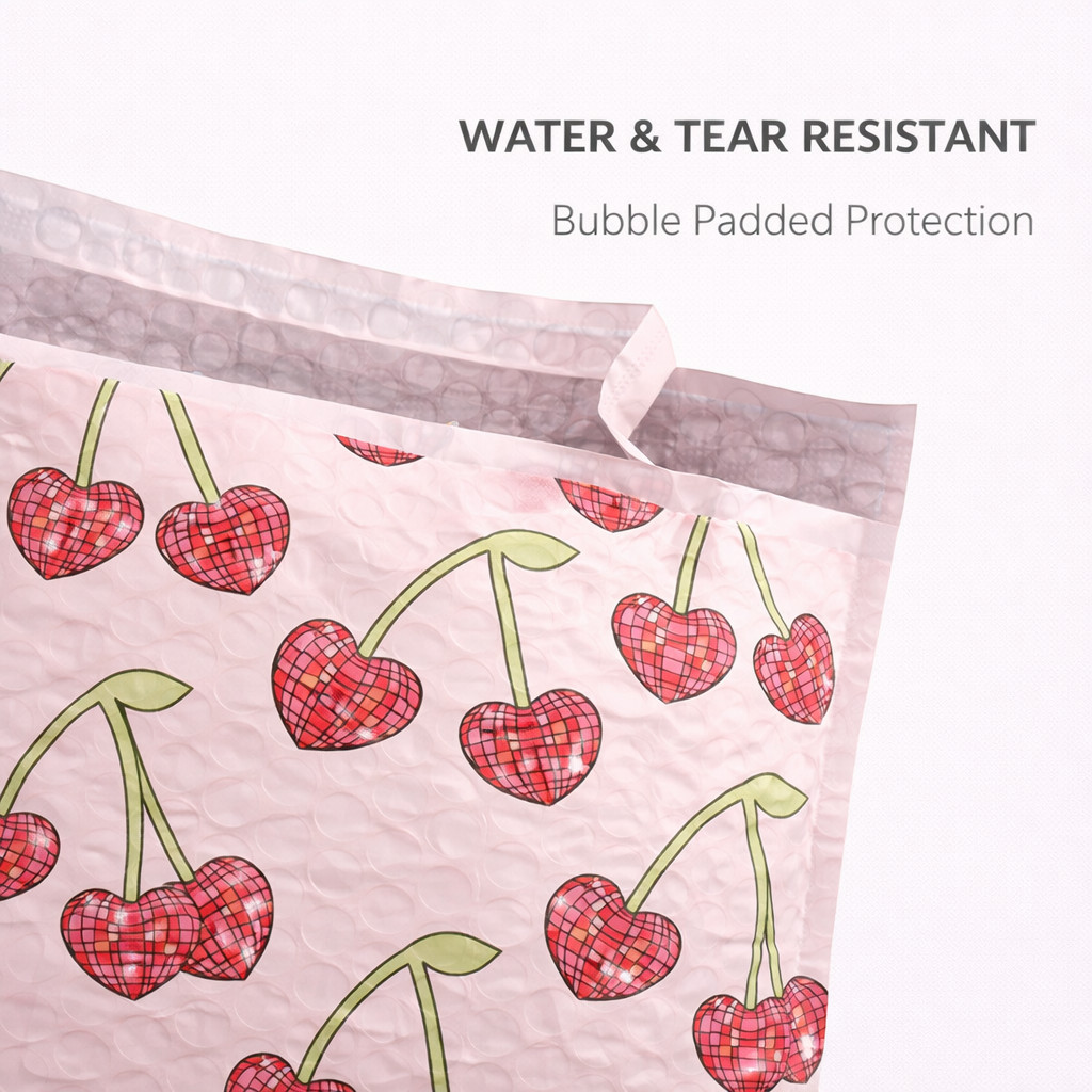 Disco Cherry Poly Bubble Mailers 6.5×10 Padded Self Seal Shipping Envelopes