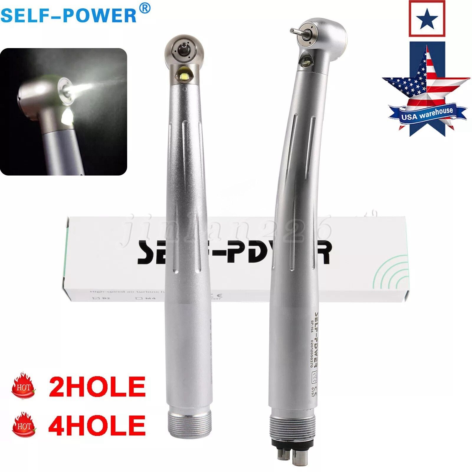 Factory Price Dental LED High Speed Handpiece 3 Water Spray 2 4 Hole Air Turbine