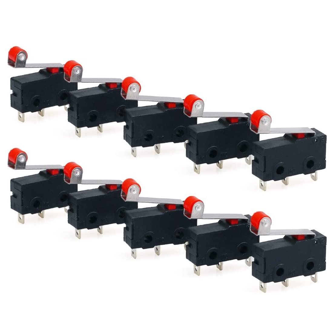 HiLetgo 10pcs Micro Limit Switch KW12-3 AC 250V 5A SPDT 1NO 1NC Black